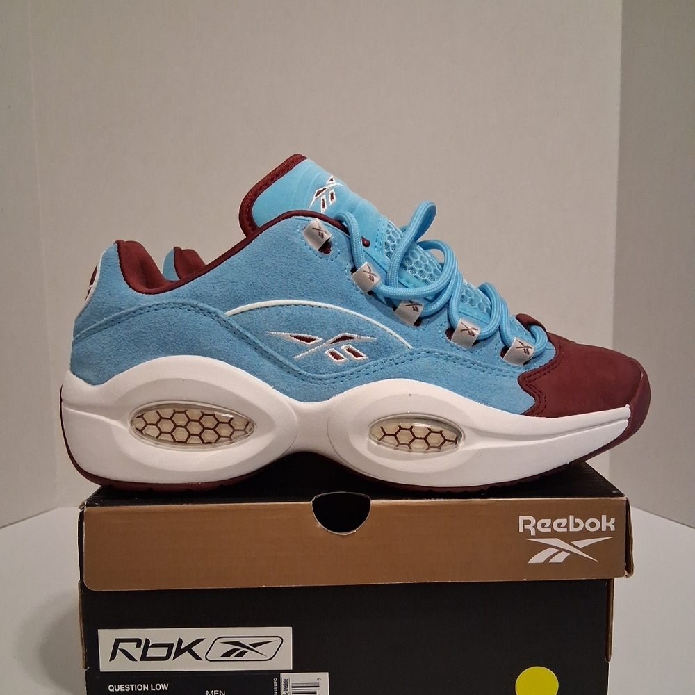 Reebok Iverson Question Low Men's Size 8 Blue Burgandy Phillies Sneakers GZ0990